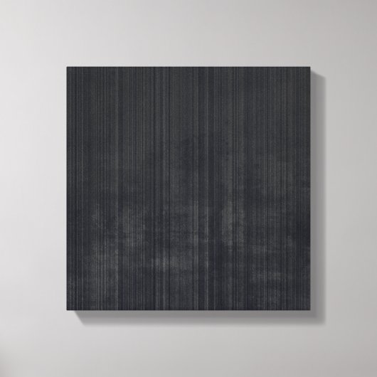 黒エレガント灰色の素朴な繊維ストライプの抽象芸術 キャンバスプリント (正面)