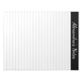 黒エレガント灰色の線8.5x11文字サイズ名 ノートパッド (正面)