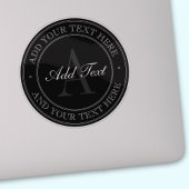 黒エレガント灰色の編集可能文字透明 シール