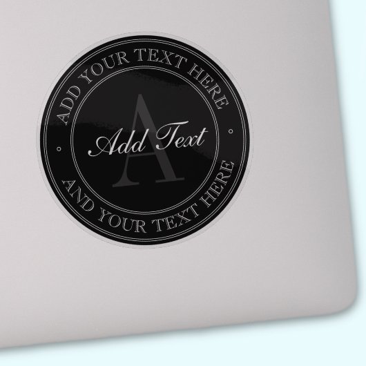 黒エレガント灰色の編集可能文字透明 シール