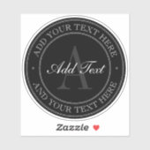 黒エレガント灰色の編集可能文字透明 シール (シート)