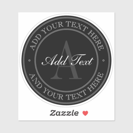 黒エレガント灰色の編集可能文字透明 シール (シート)