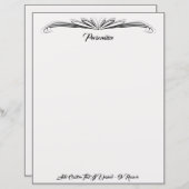 黒エレガント灰色の装飾用筆記紙 (正面/裏面)