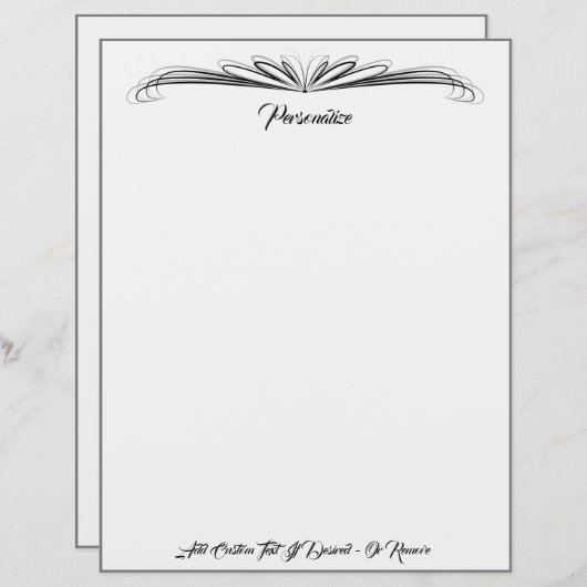 黒エレガント灰色の装飾用筆記紙 (正面/裏面)