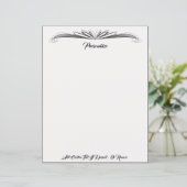 黒エレガント灰色の装飾用筆記紙 (スタンド正面)