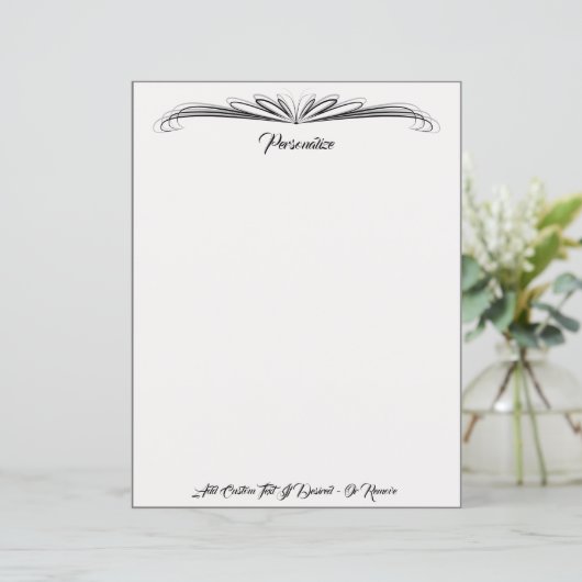 黒エレガント灰色の装飾用筆記紙 (スタンド正面)