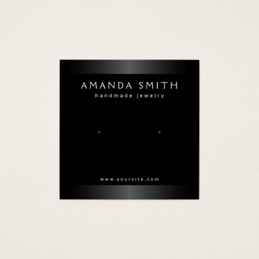 黒エレガント灰色イヤリング表示カード (正面)