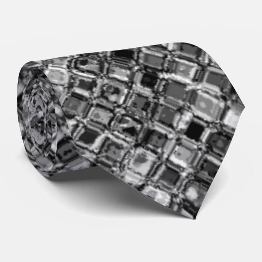 黒エレガント灰色グリッタースパークルパターン ネクタイ (ロール)