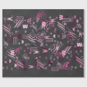 黒エレガント炭素繊維スタイルプリント背景 ラッピングペーパー (フラット)