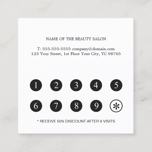 黒エレガント点々のあるフェイク金ゴールドストライプロイヤリティカード ロイヤリティカード (裏面)