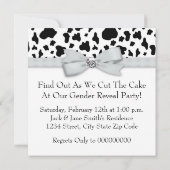 黒エレガント牛のプリントジェンダーがシャワーを明かす 招待状 (裏面)