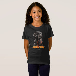 黒エレガント犬ポートレートリアルなペットアート Tシャツ
