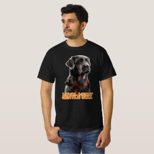 黒エレガント犬ポートレートリアルなペットアート Tシャツ