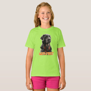 黒エレガント犬ポートレートリアルなペットアート Tシャツ