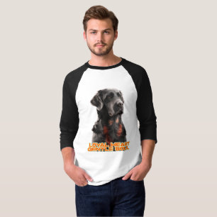 黒エレガント犬ポートレートリアルなペットアート Tシャツ