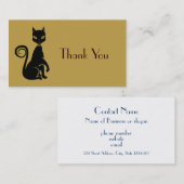 黒エレガント猫ありがとう 名刺 (正面/裏面)