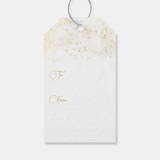 黒エレガント猫と金ゴールドスノーグローブギフトラベル ギフトタグ (裏面)