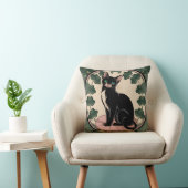 黒エレガント猫アールヌーボー クッション (椅子)