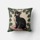 黒エレガント猫アールヌーボー クッション (裏面)