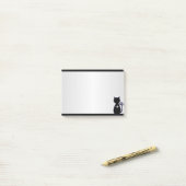 黒エレガント猫シルエット ポストイット (デスク上)