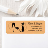 黒エレガント猫ハロウィーン ラベル (インサイチュ)