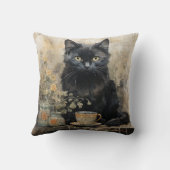 黒エレガント猫 クッション (裏面)