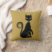 黒エレガント猫 クッション (ブランケット)