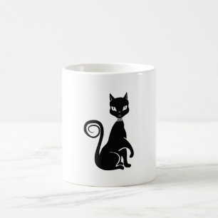 黒エレガント猫 コーヒーマグカップ