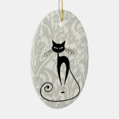 黒エレガント猫 セラミックオーナメント (右)