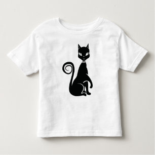 黒エレガント猫 トドラーTシャツ