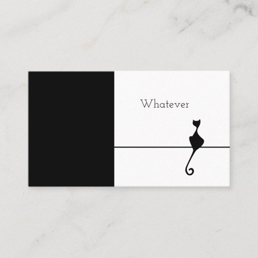 黒エレガント猫 名刺 (正面)