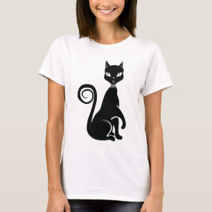 黒エレガント猫 Tシャツ