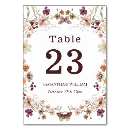 黒エレガント王室のパステルワイルドフラワーボホ結婚の テーブルナンバー
