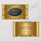 黒エレガント王室の金ゴールドプロフェッショナル 名刺 (正面/裏面)