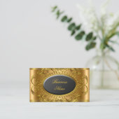 黒エレガント王室の金ゴールドプロフェッショナル 名刺 (スタンド正面)