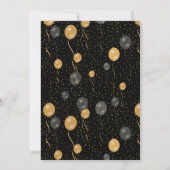 黒エレガント球と金ゴールドバルーン退職パーティー 招待状 (裏面)