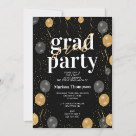 黒エレガント球と金ゴールド球の卒業 招待状