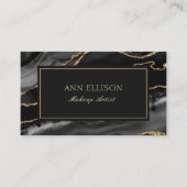 黒エレガント瑪瑙の大理石 名刺 (正面)