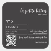 黒エレガント白のコスメモダンティックボトル スクエアシール (正面)