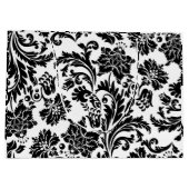 黒エレガント白のダマスクの花嫁 ラージペーパーバッグ (裏面)