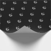黒エレガント白のドレディデル模様ハヌカー ラッピングペーパー (角)