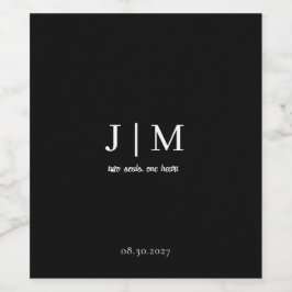 黒エレガント白のワ結婚インラベル ワインラベル