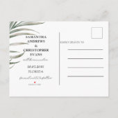 黒エレガント白の写真Date Announを保存 案内ポストカード (裏面)