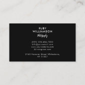 黒エレガント白の写結婚真QRコード 名刺 (裏面)