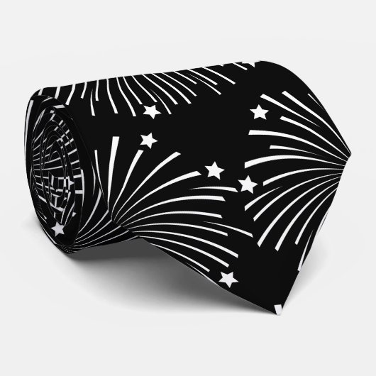 黒エレガント白の大晦日パーティー ネクタイ (ロール)