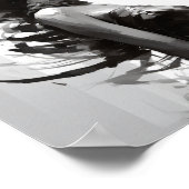 黒エレガント白の女性のポスター – Determined D ポスター (角)