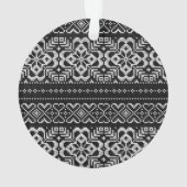 黒エレガント白の家族の写真クリスマス オーナメント (裏面)