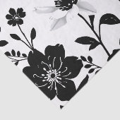 黒エレガント白の植物性シルエット 薄葉紙 (詳細)