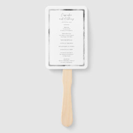 黒エレガント白の水彩大理石 ハンドファン