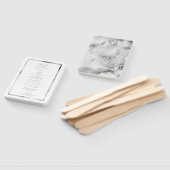 黒エレガント白の水彩大理石 ハンドファン (組立なし)